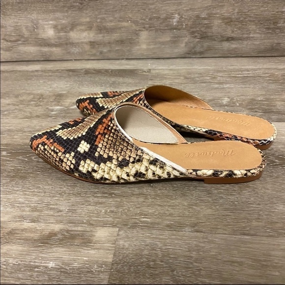 Madewell Snakeskin Leather Slide Sandals 6.5 NEW - Picture 8 of 11